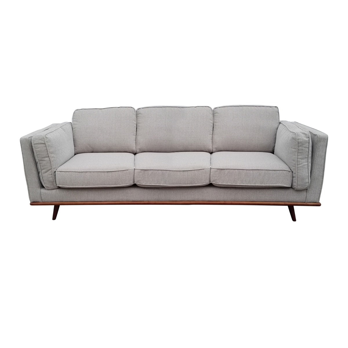 Marbella beige fabric sofa in a modern living room