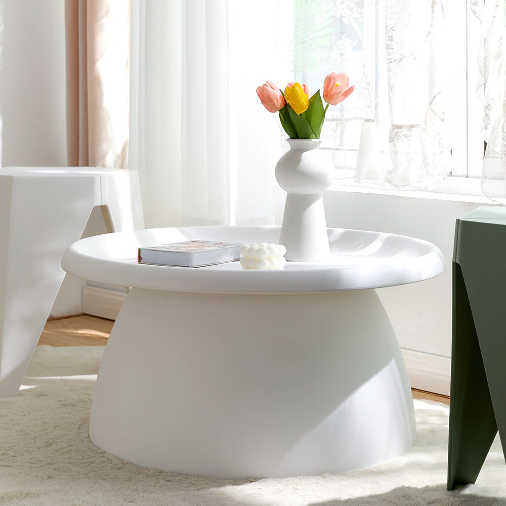 Artiss Round 71CM White Coffee Table