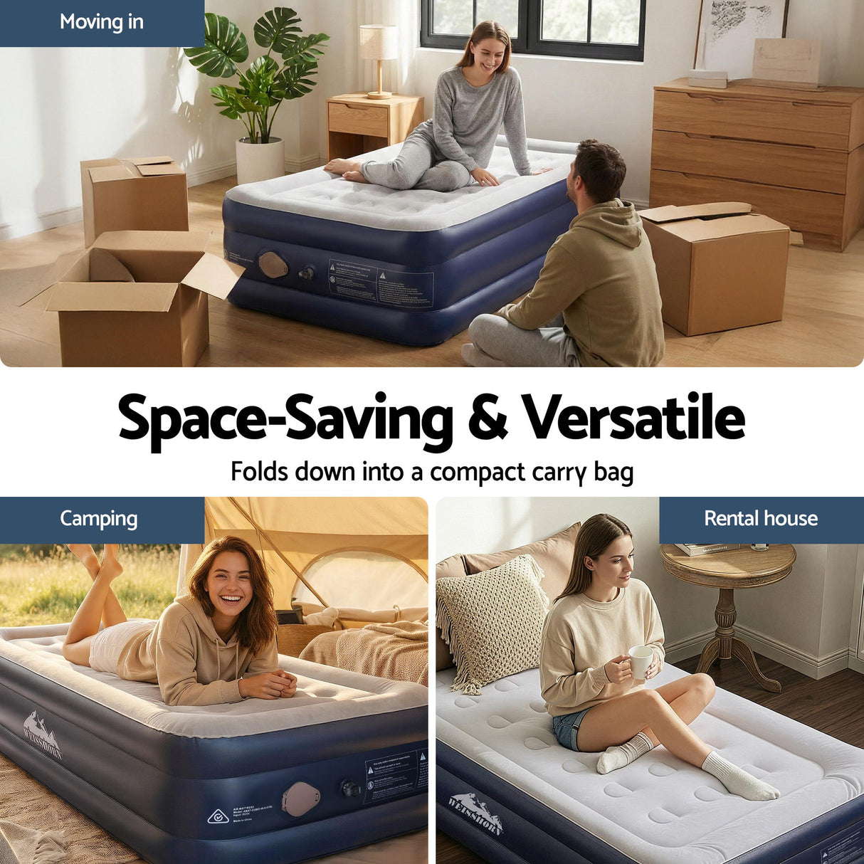 Spray Single Air Mattress, USB Pump Raised 46cm