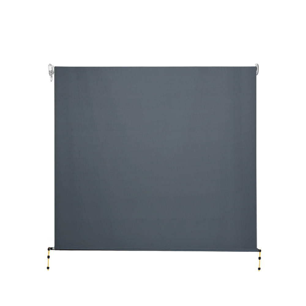 Instahut 2.4X2.5M Outdoor Blinds Awning Roll Down Canopy Retractable Outdoor Blinds Window Shade Grey