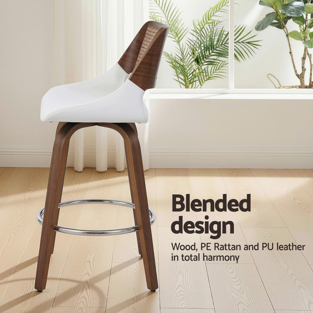 Shoreham white bar stool in a modern Australian kitchen view 5