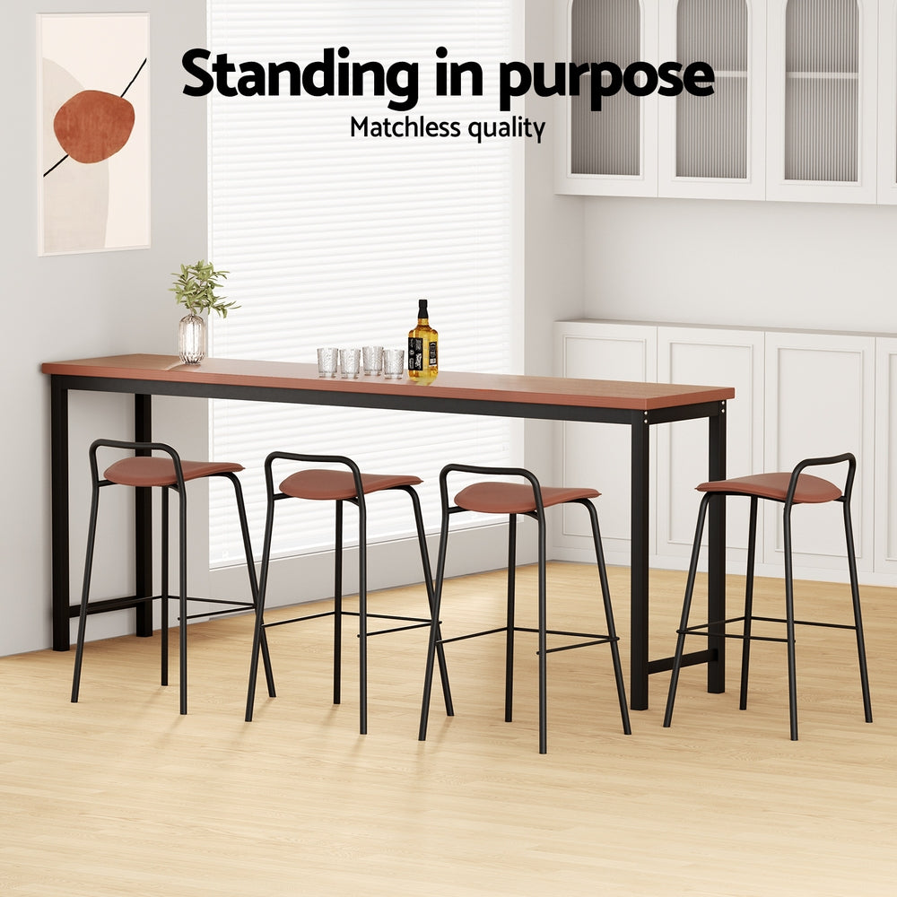 Artiss brown bar stool cushion seat close-up — Allure Home Collections