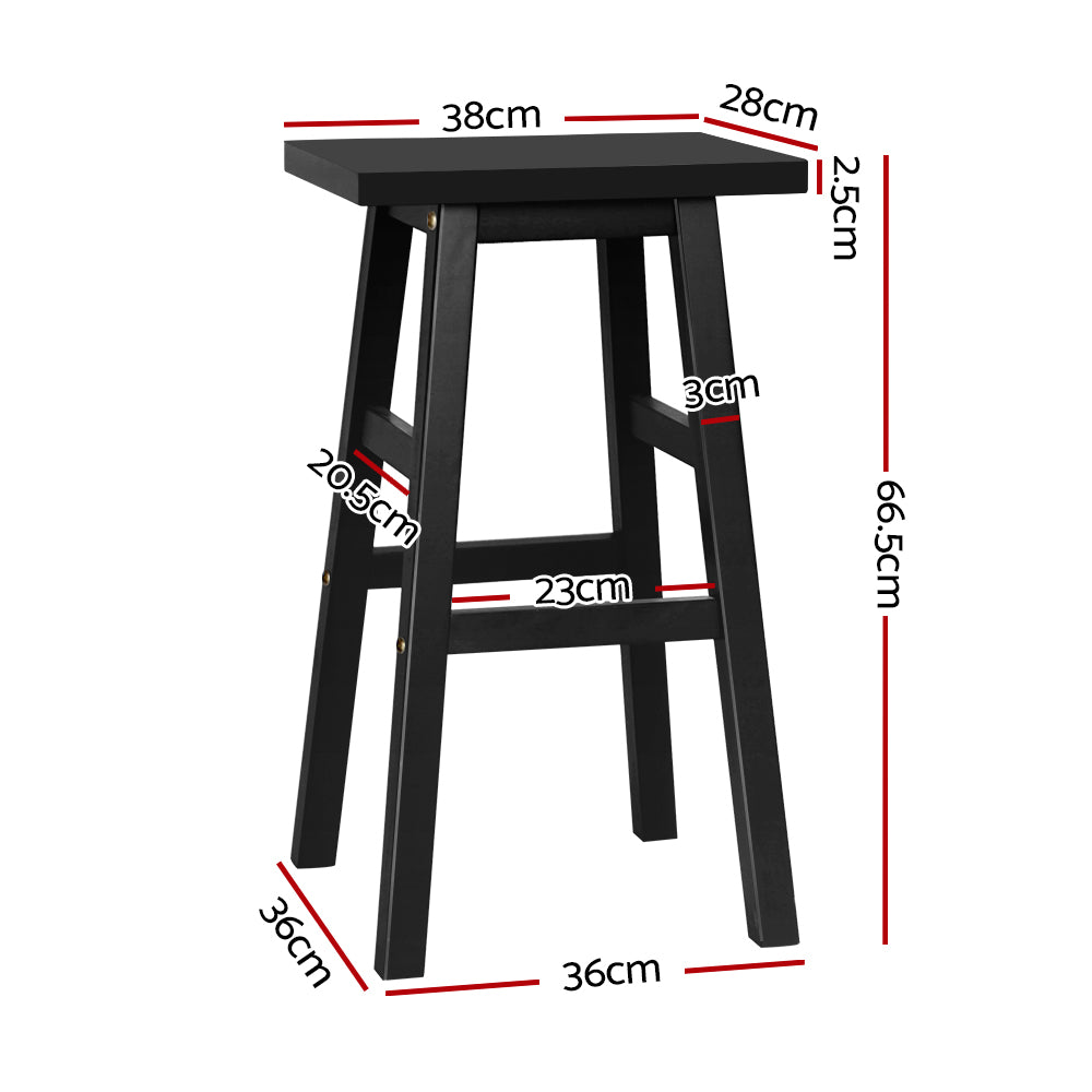 Two Artiss Baden black wooden bar stools at kitchen counter — Allure Home Collections