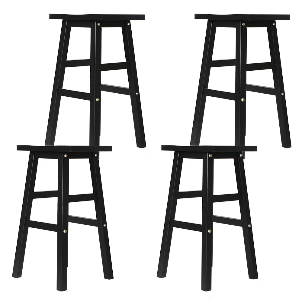 Set of 4 Artiss black beech wood bar stools at kitchen island — Allure Home Collections