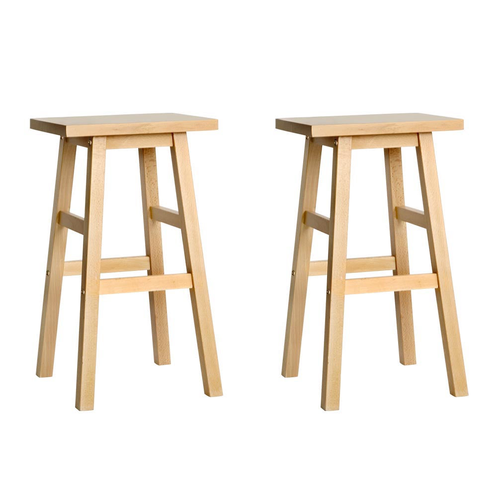 Artiss natural beech wood bar stools set of 2 for kitchen counter — Allure Home Collections