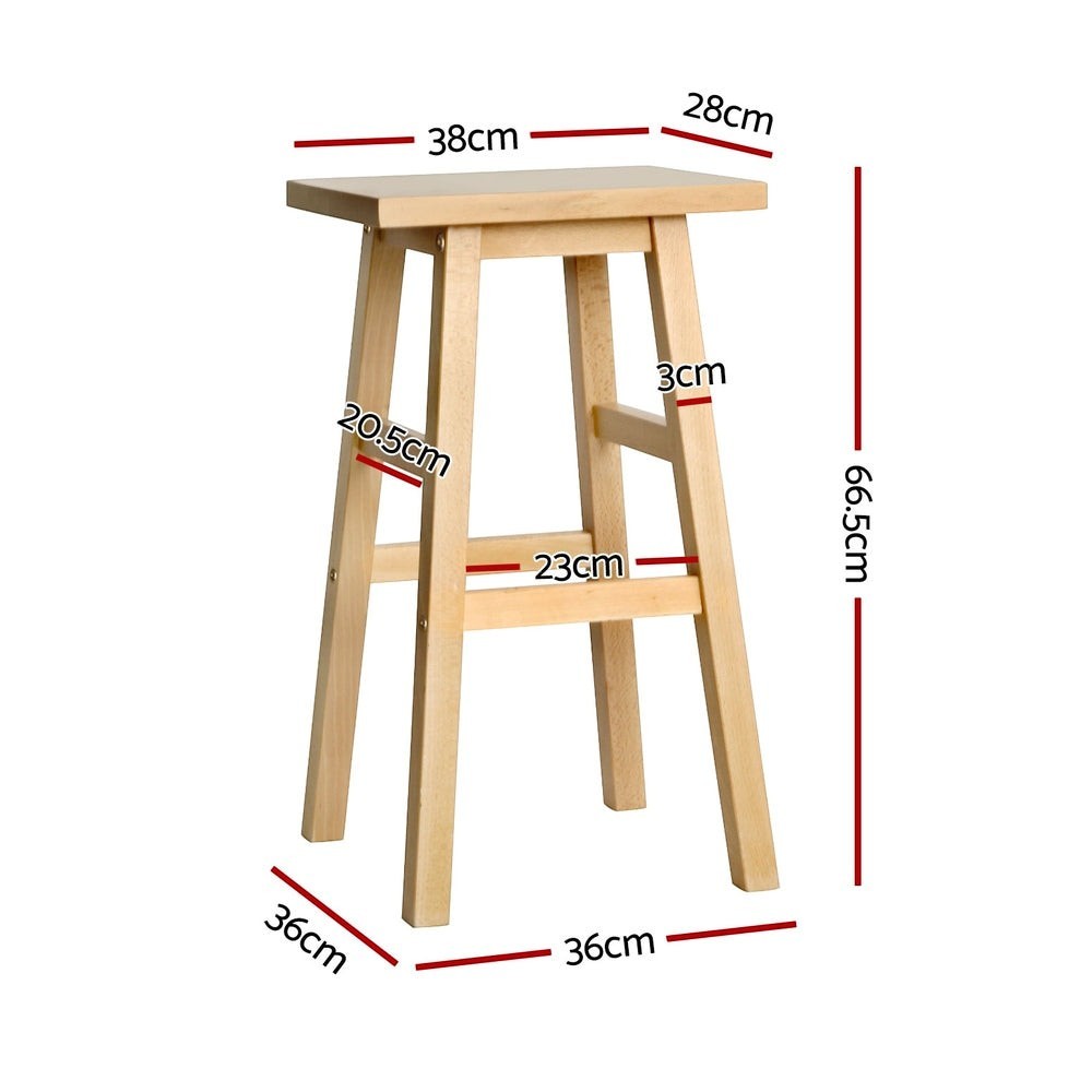 McCrae Wooden Bar Stool, Natural 4pcs