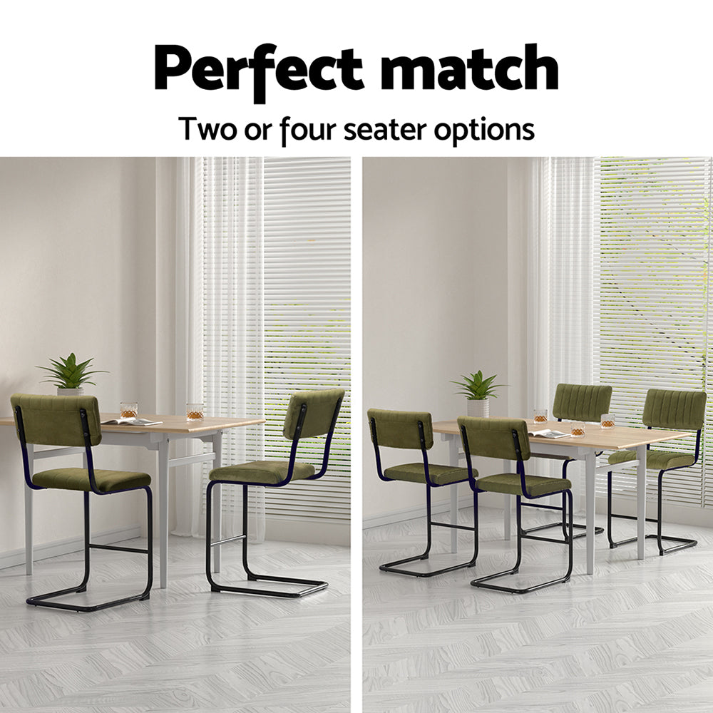 Somers Velvet Bar Stool, Green 2pcs