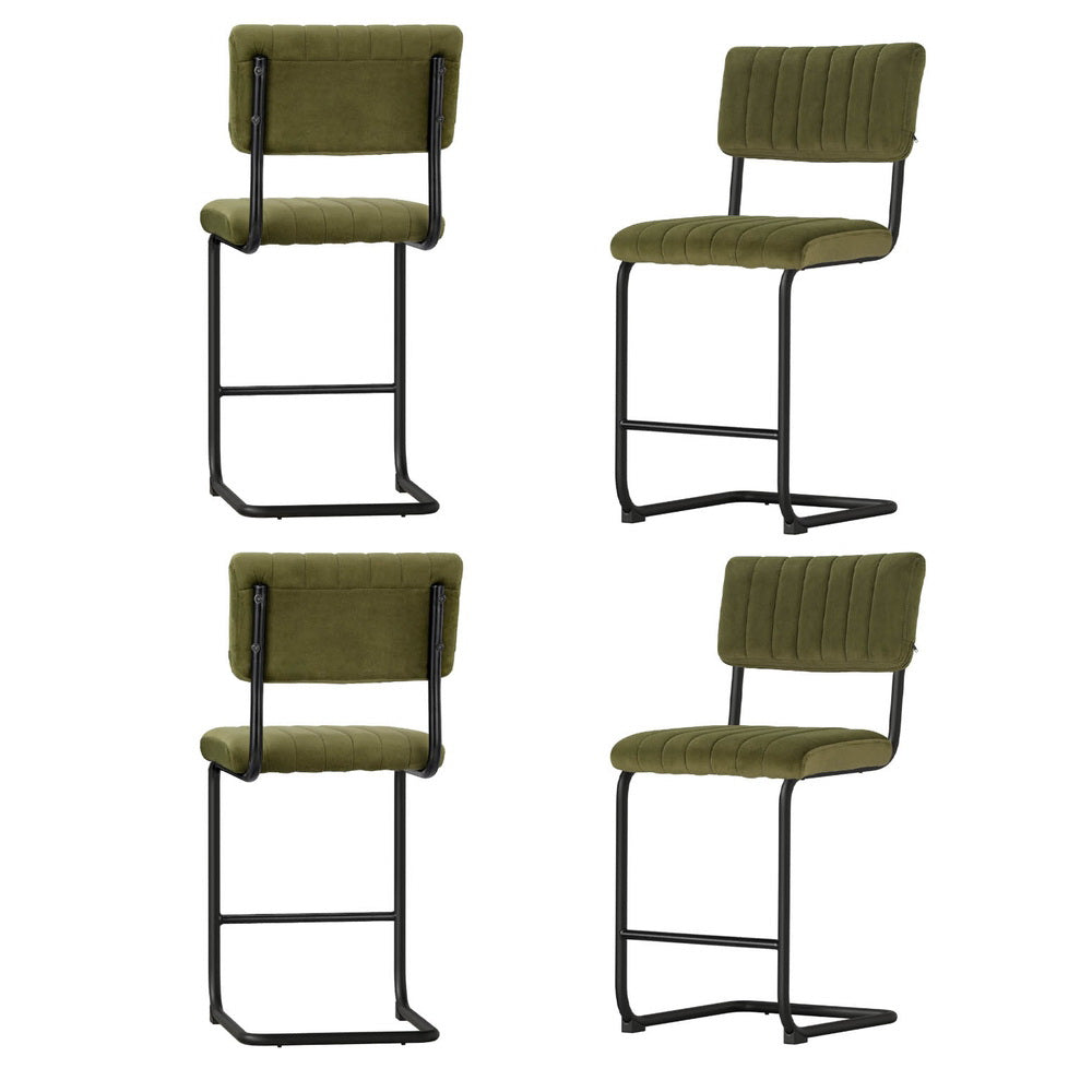 Artiss Orman bar stool seat and backrest velvet detail — Allure Home Collections