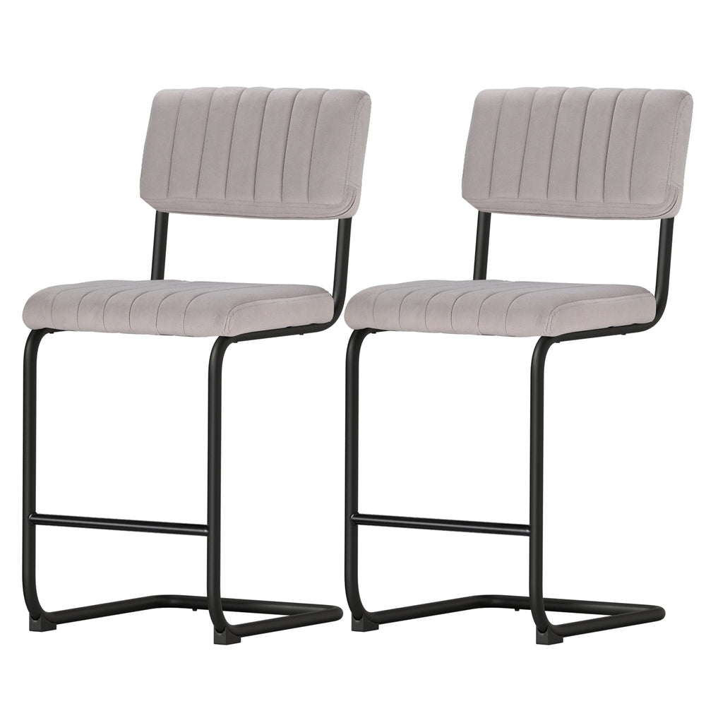 Artiss bar stool velvet seat and swivel base detail close-up — Allure Home Collections