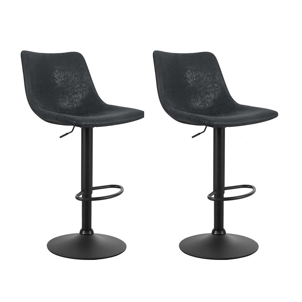 Korumburra Vintage Swivel Bar Stool, Black 2pcs