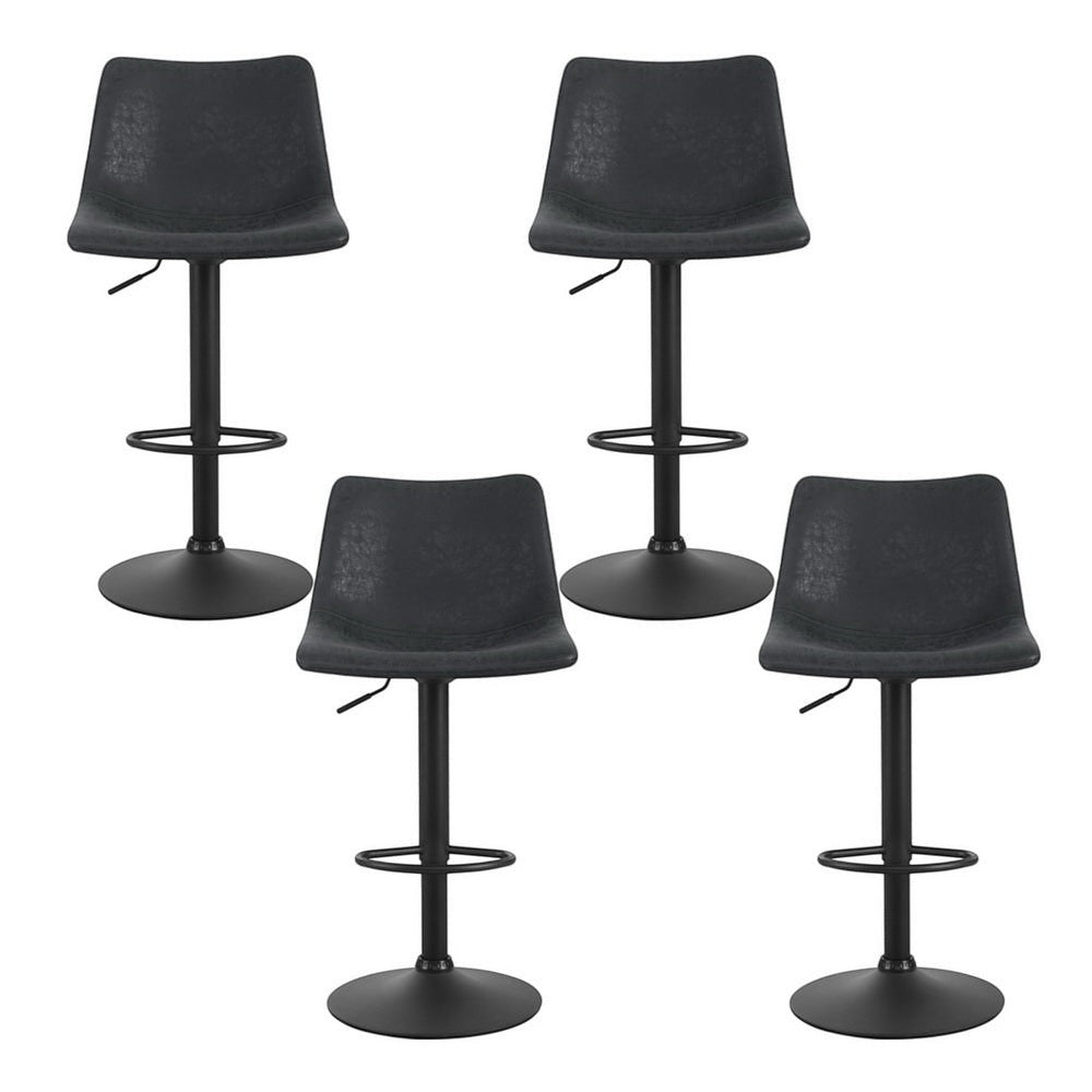 Close up of the korumburra vintage swivel bar stool black seat and frame
