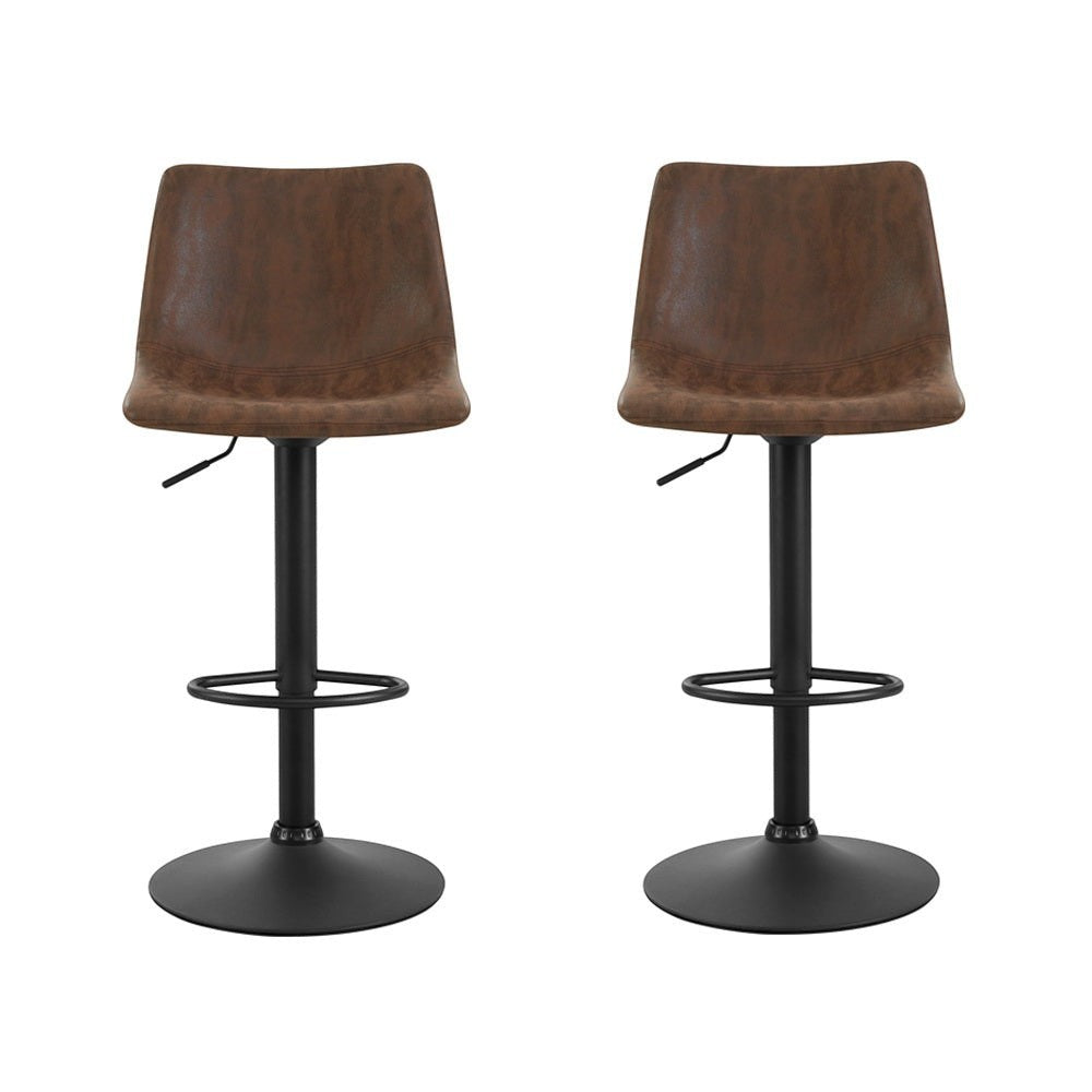 Close up of the korumburra vintage swivel bar stool brown seat and frame