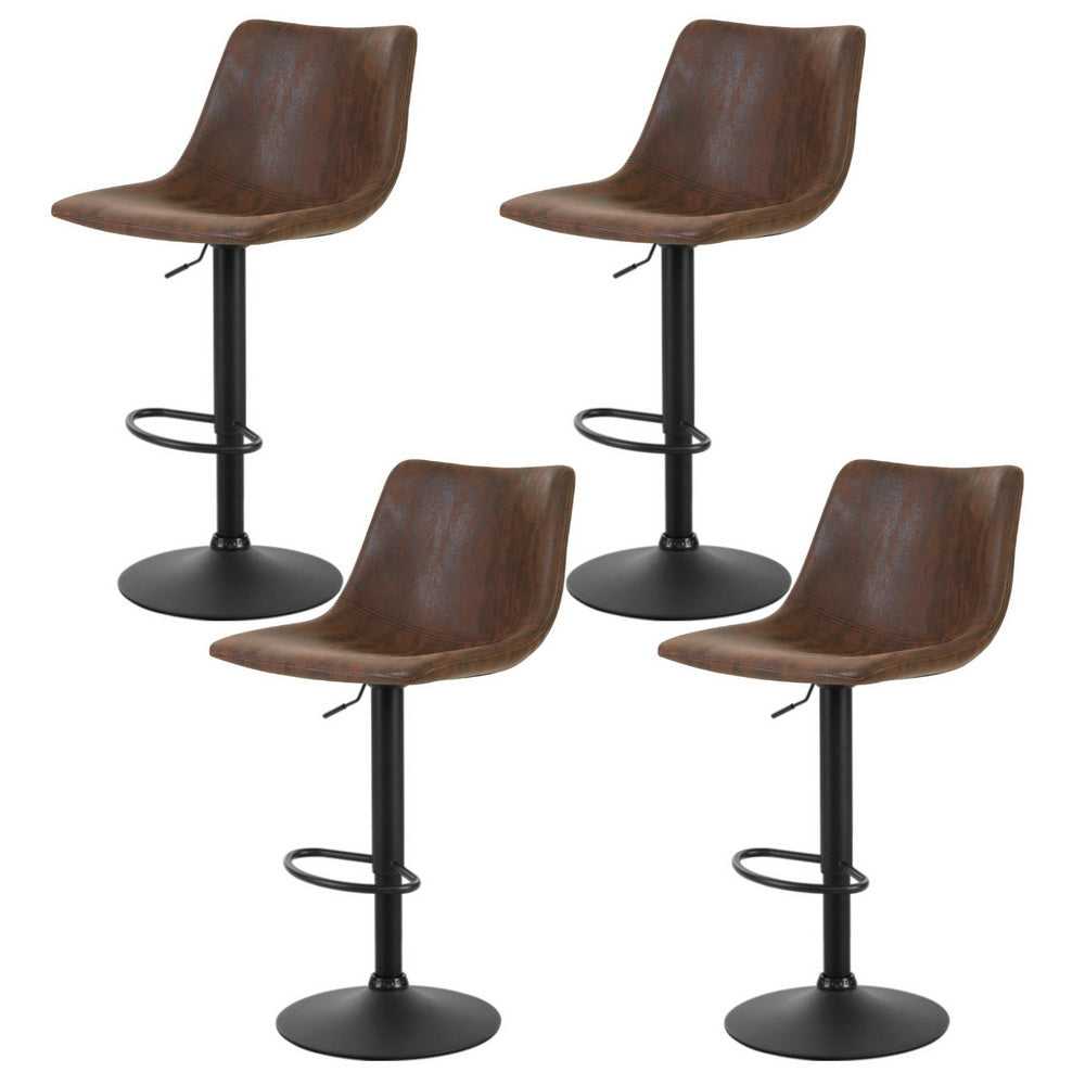 Korumburra Vintage Swivel Bar Stool, Brown 4pcs