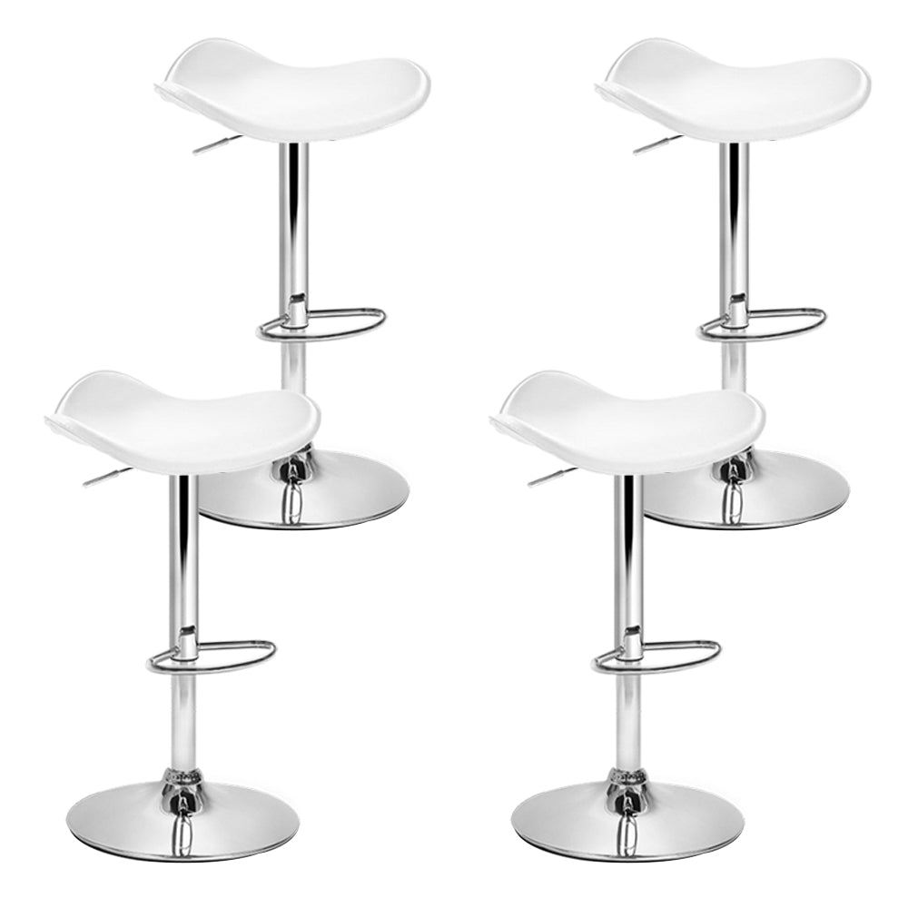 Four Artiss white leather gas lift bar stools in contemporary kitchen — Allure Home Collections