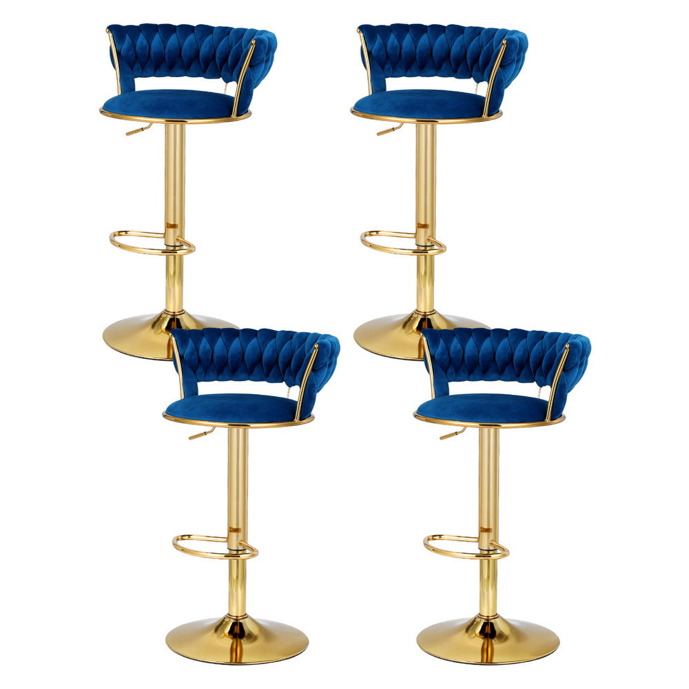 Artiss Vivien bar stool clam shell velvet seat and gas lift detail — Allure Home Collections
