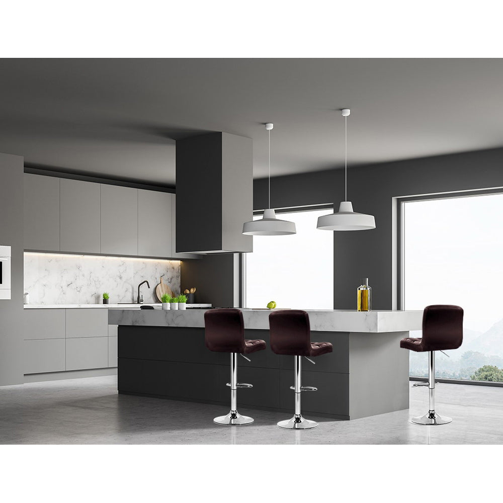 Artiss Chocolate Brown Leather Bar Stools