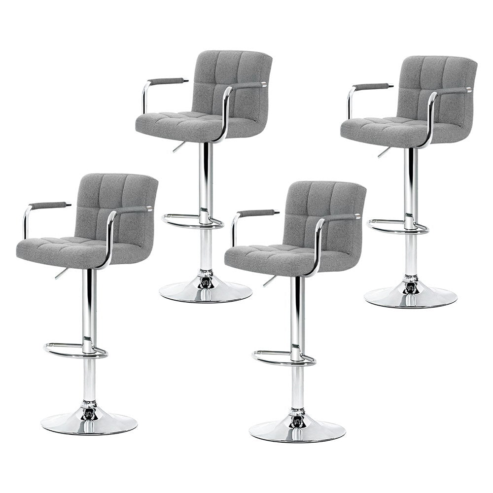 Four Artiss Noa grey armrest bar stools in contemporary kitchen — Allure Home Collections