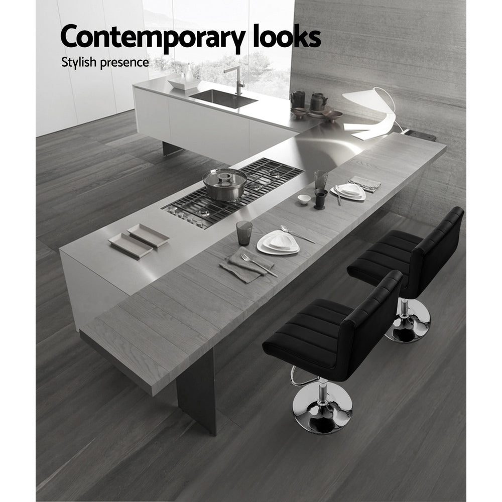 Side profile of Artiss Como bar stool showing chrome gas lift base — Allure Home Collections