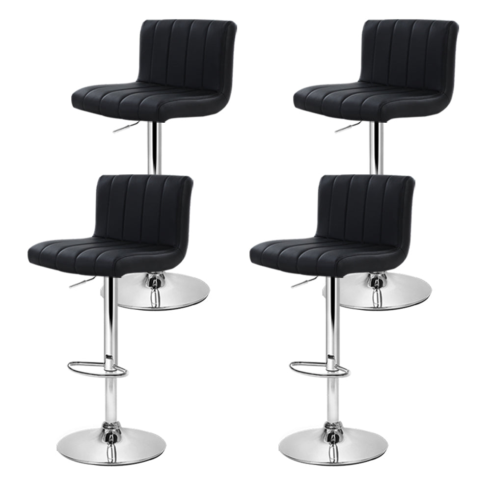 Set of 4 Artiss adjustable black bar stools at kitchen island — Allure Home Collections