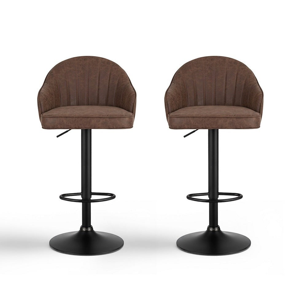 Portsea Shell Bar Stool, Brown 2pcs