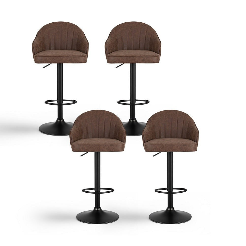 Portsea Shell Bar Stool, Brown 4pcs