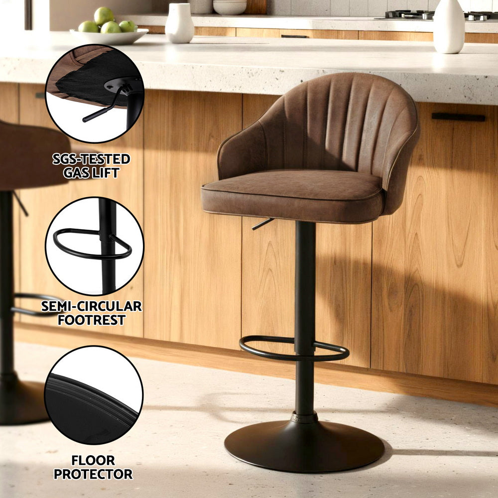 Portsea Swivel Bar Stool, Brown 4pcs