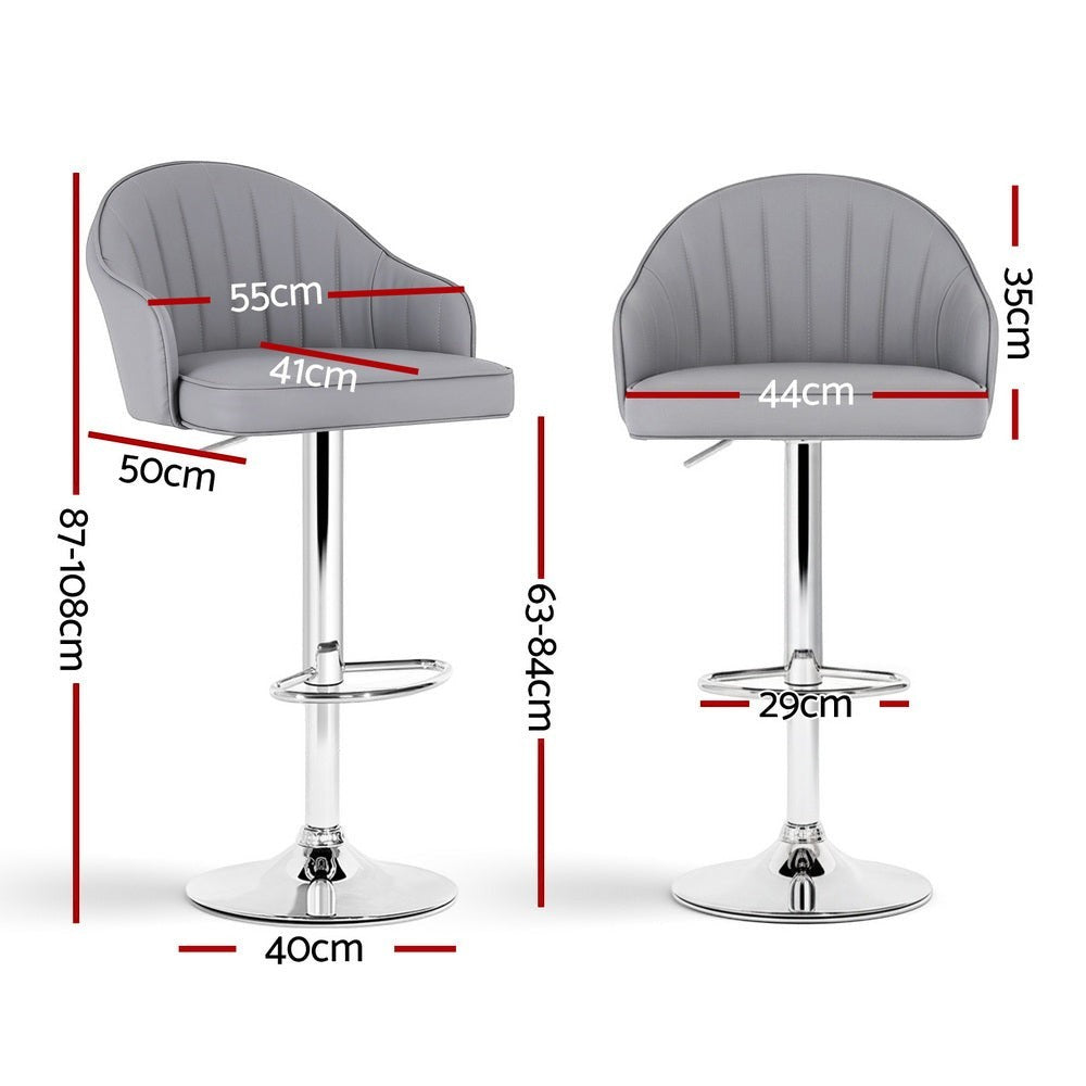 Portsea Shell Bar Stool, Grey 4pcs