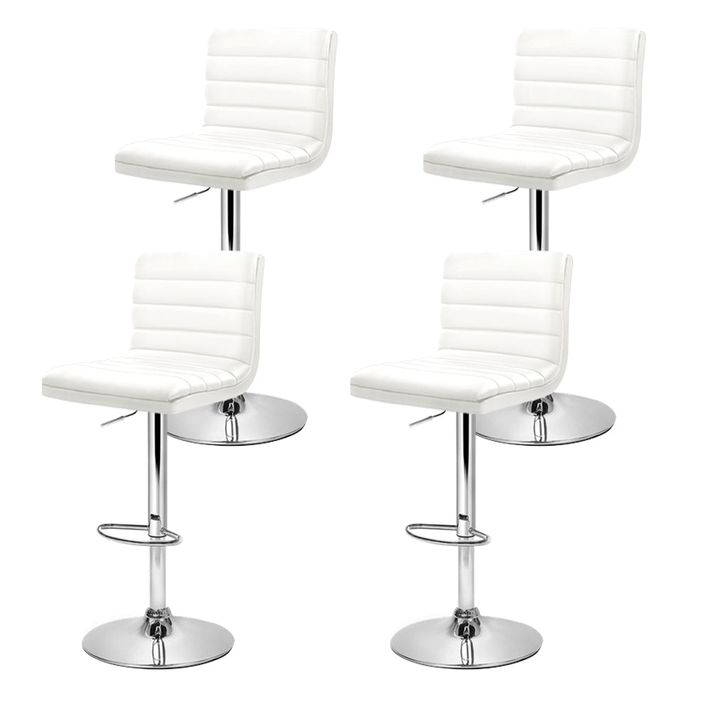 Artiss white bar stool PU leather seat and thick foam padding detail — Allure Home Collections