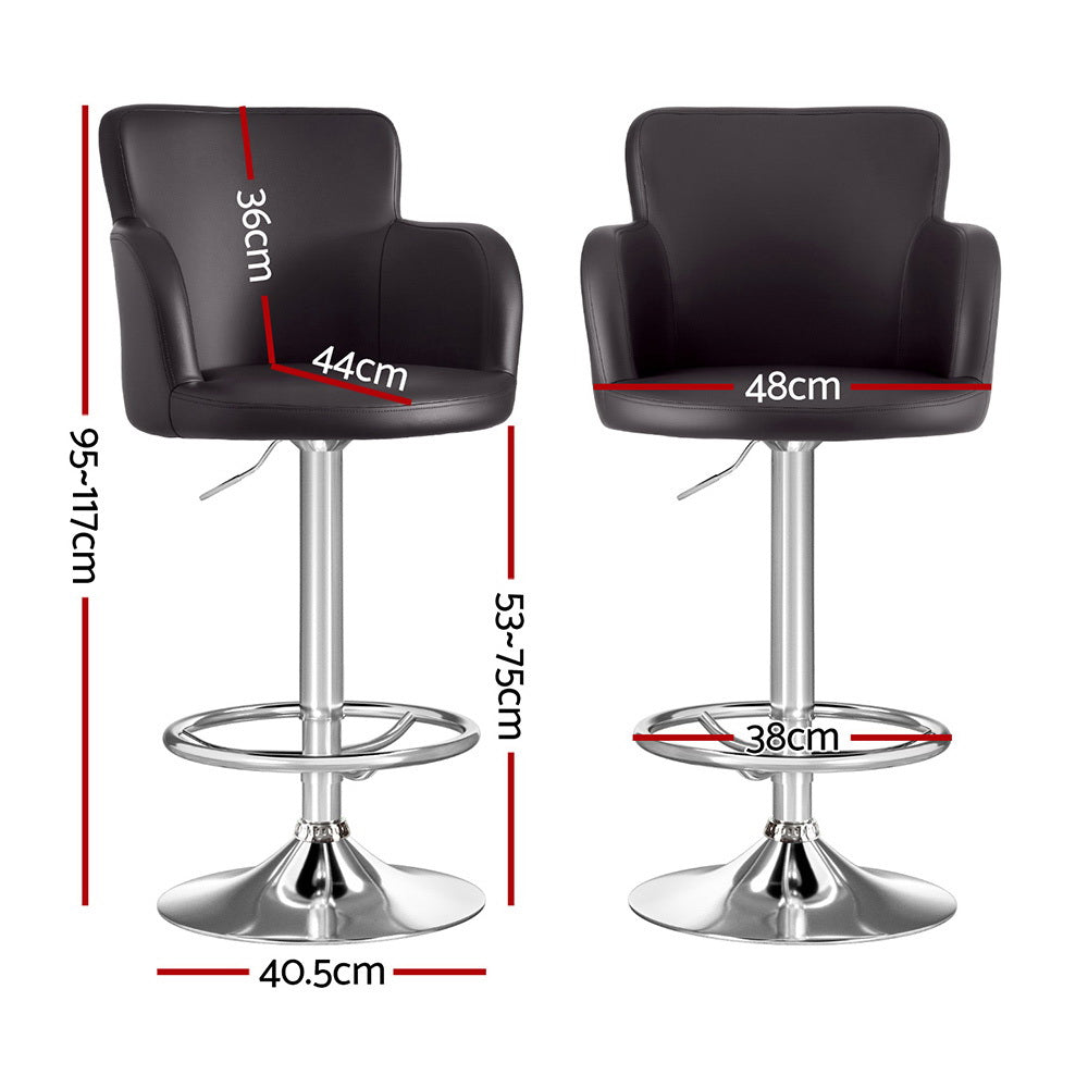 Rosebud Swivel Bar Stool, Brown 2pcs