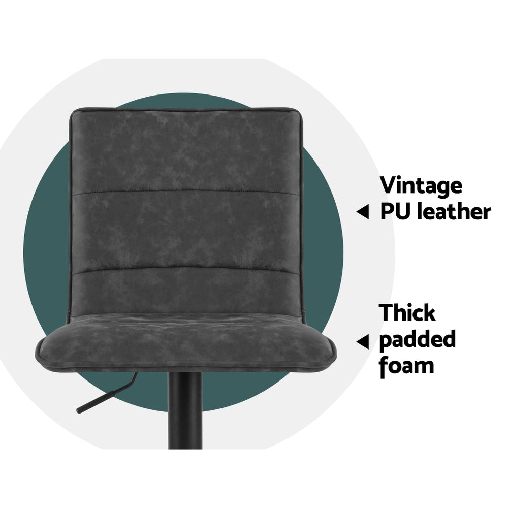 Artiss vintage leather bar stool footrest and base detail — Allure Home Collections