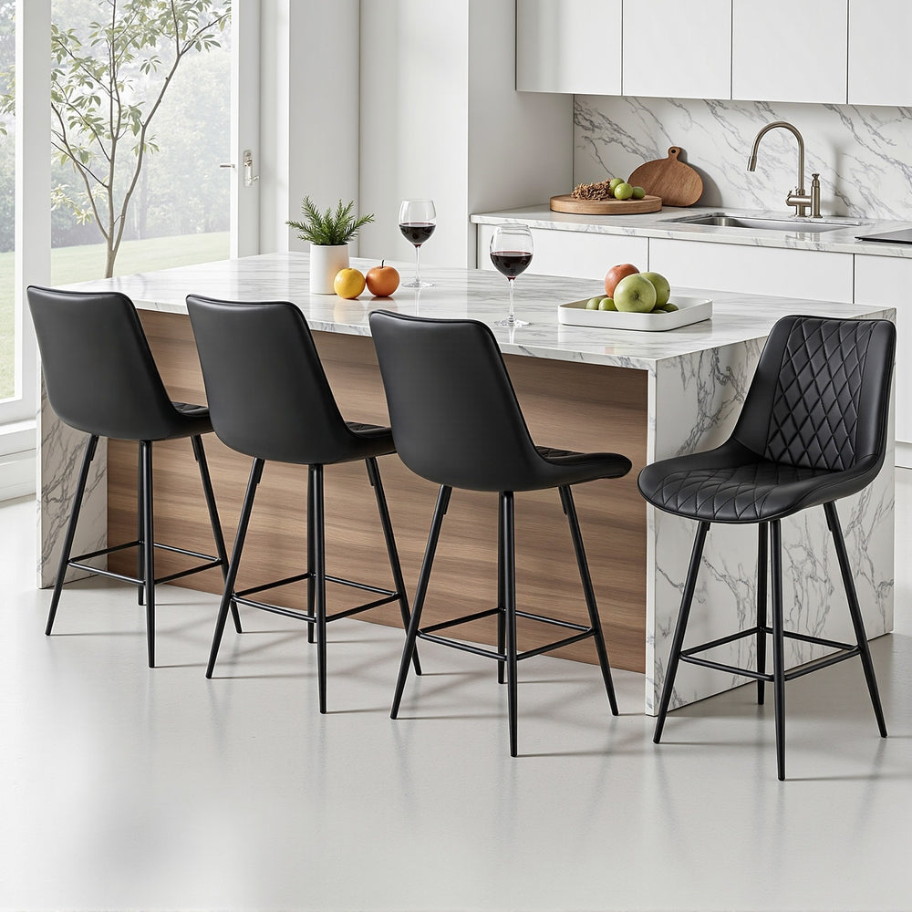 Sorrento Bar Stool, Black 4pcs