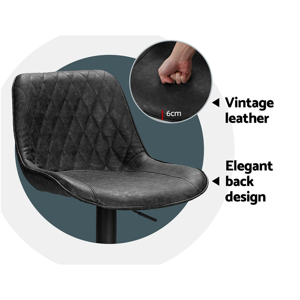 Tyabb Vintage Bar Stool, Black 2pcs