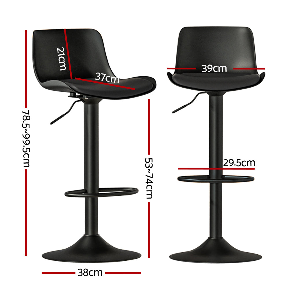 Artiss Fynn bar stool padded seat and gas lift detail close-up — Allure Home Collections