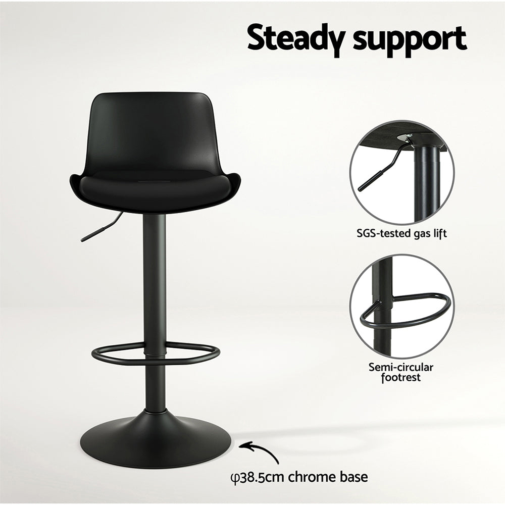 Artiss Fynn bar stool padded seat close-up — Allure Home Collections