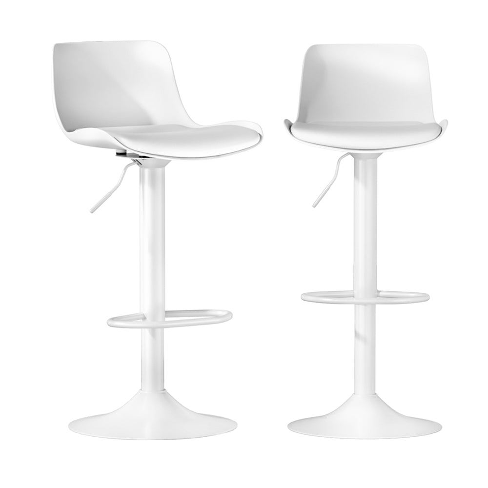 Artiss Fynn white swivel gas lift bar stools set of 2 — Allure Home Collections