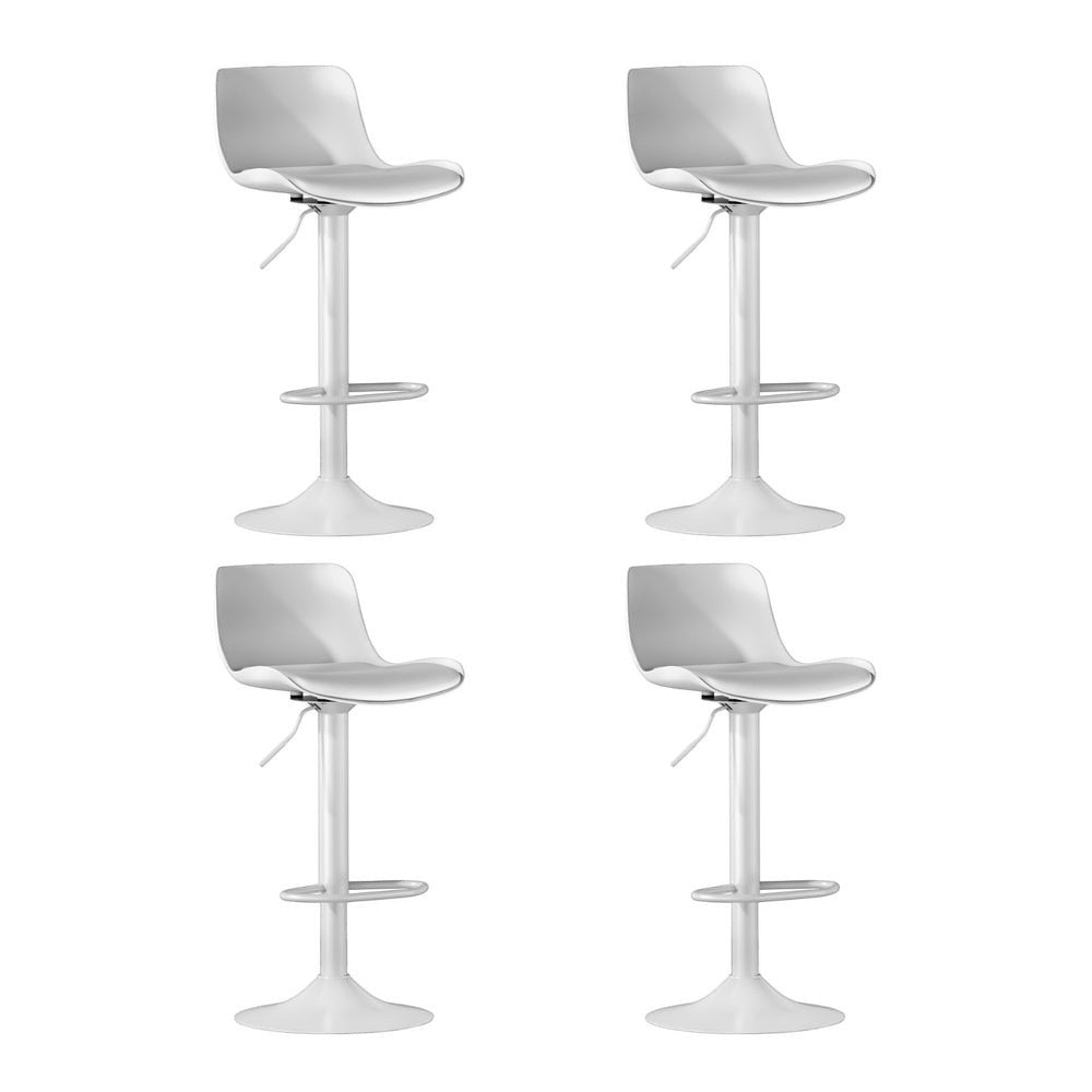 Cape Paterson white gas lift swivel bar stool with chrome base in a modern kitchen