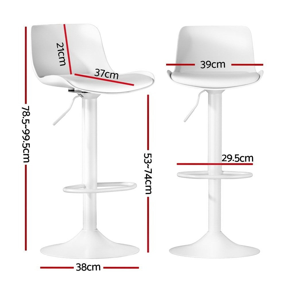 Cape Paterson white gas lift swivel bar stool with chrome base in a modern kitchen