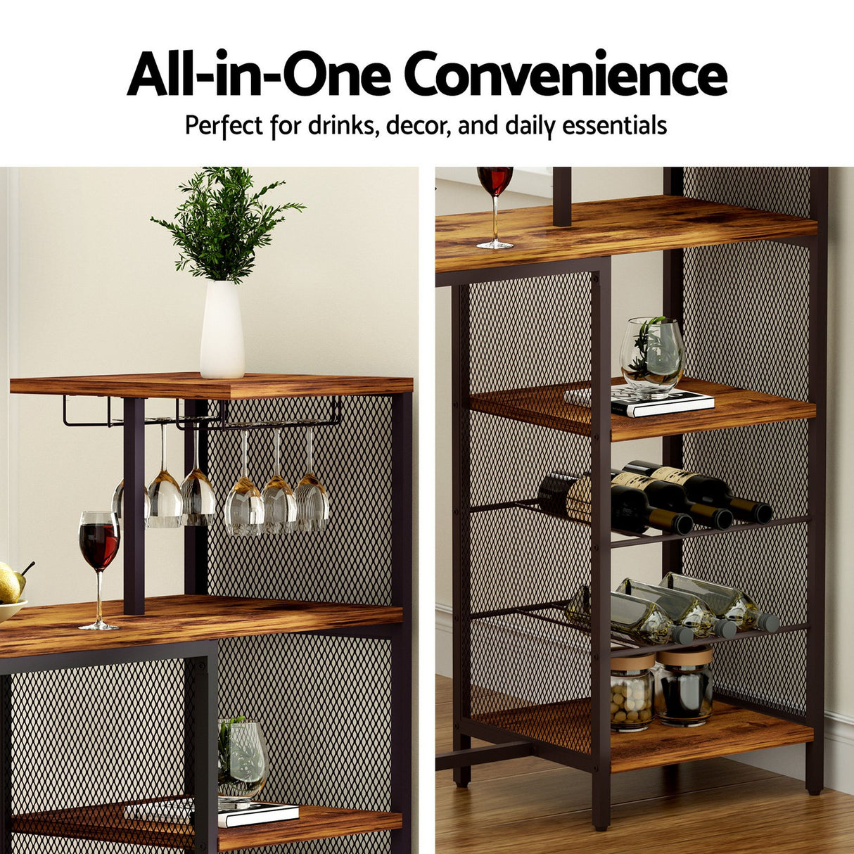 Fishermans Beach industrial bar table with wine rack and two padded stools