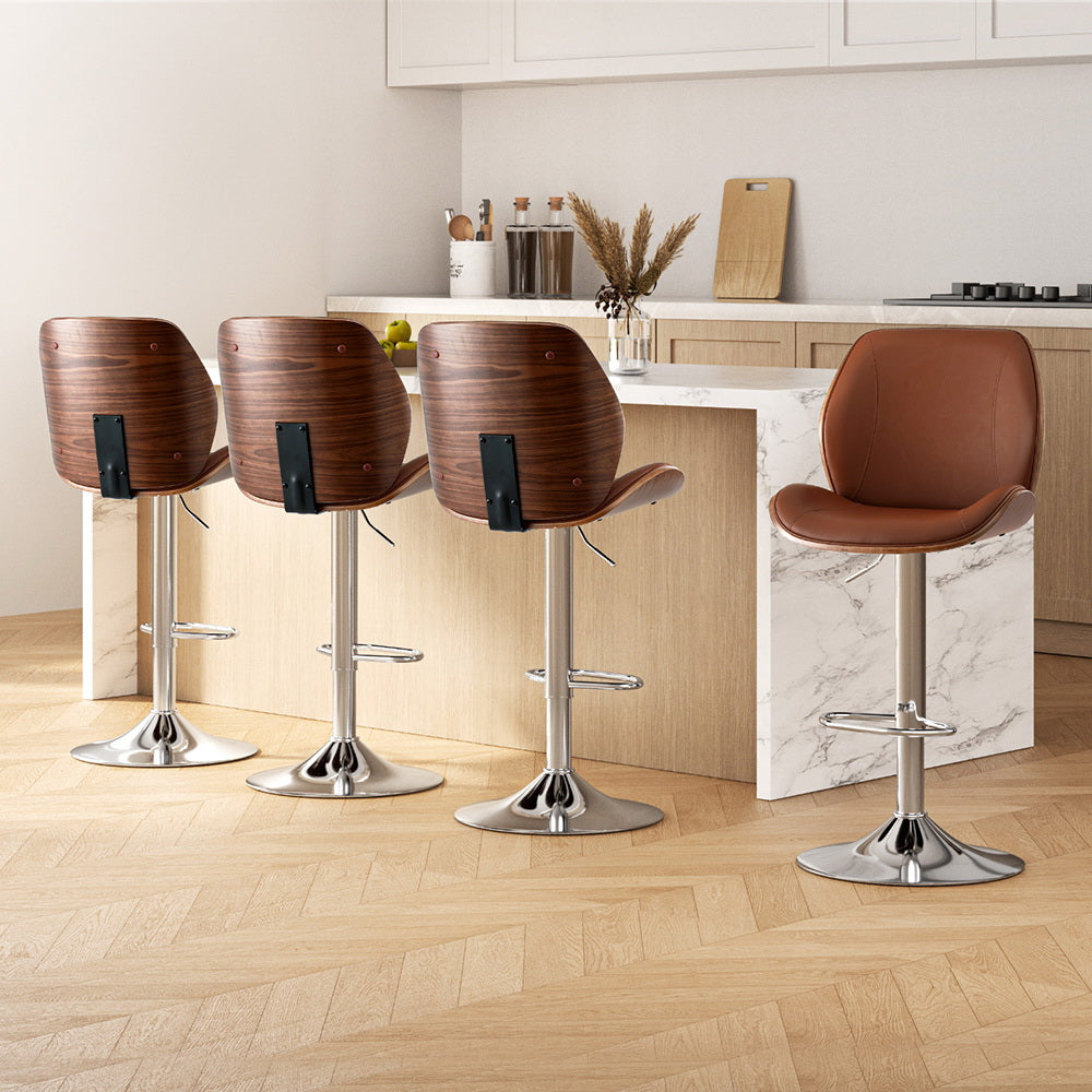 Artiss bentwood bar stool chrome base and footrest ring detail — Allure Home Collections