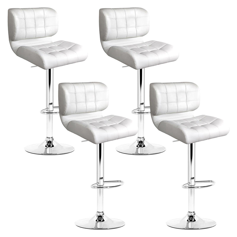 Artiss white PU leather gas lift padded bar stools set of 4 — Allure Home Collections