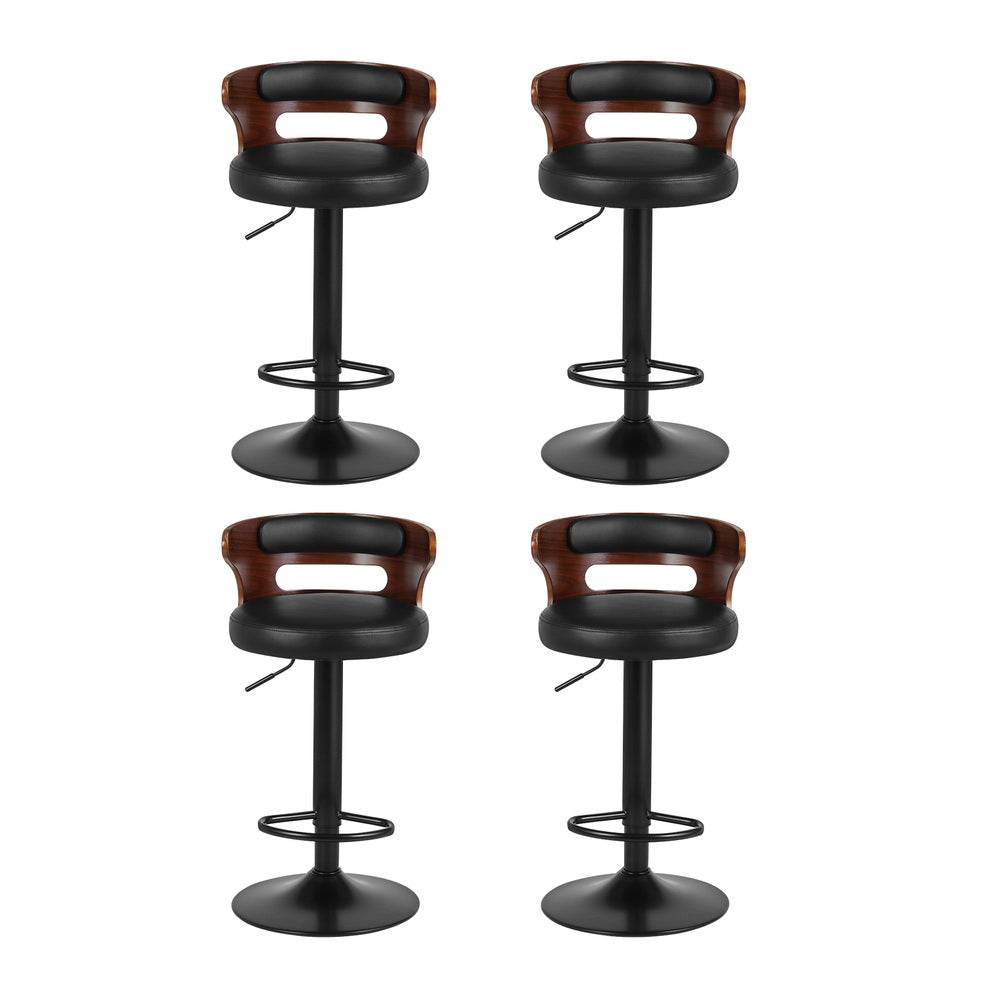 Merricks Gas Lift Bar Stool, Black 4pcs