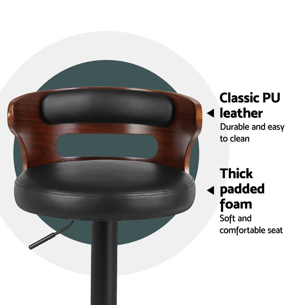 Merricks Gas Lift Bar Stool, Black 4pcs