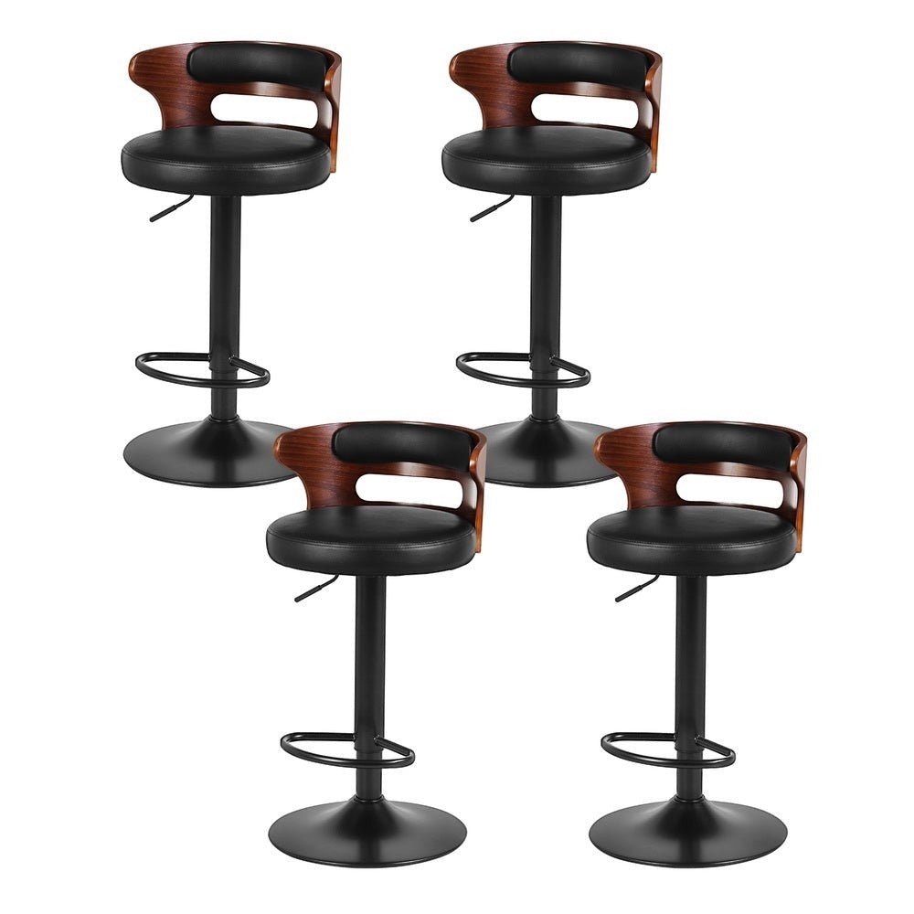 Seaford North black gas lift bar stool with padded mid back seat at a kitchen counter