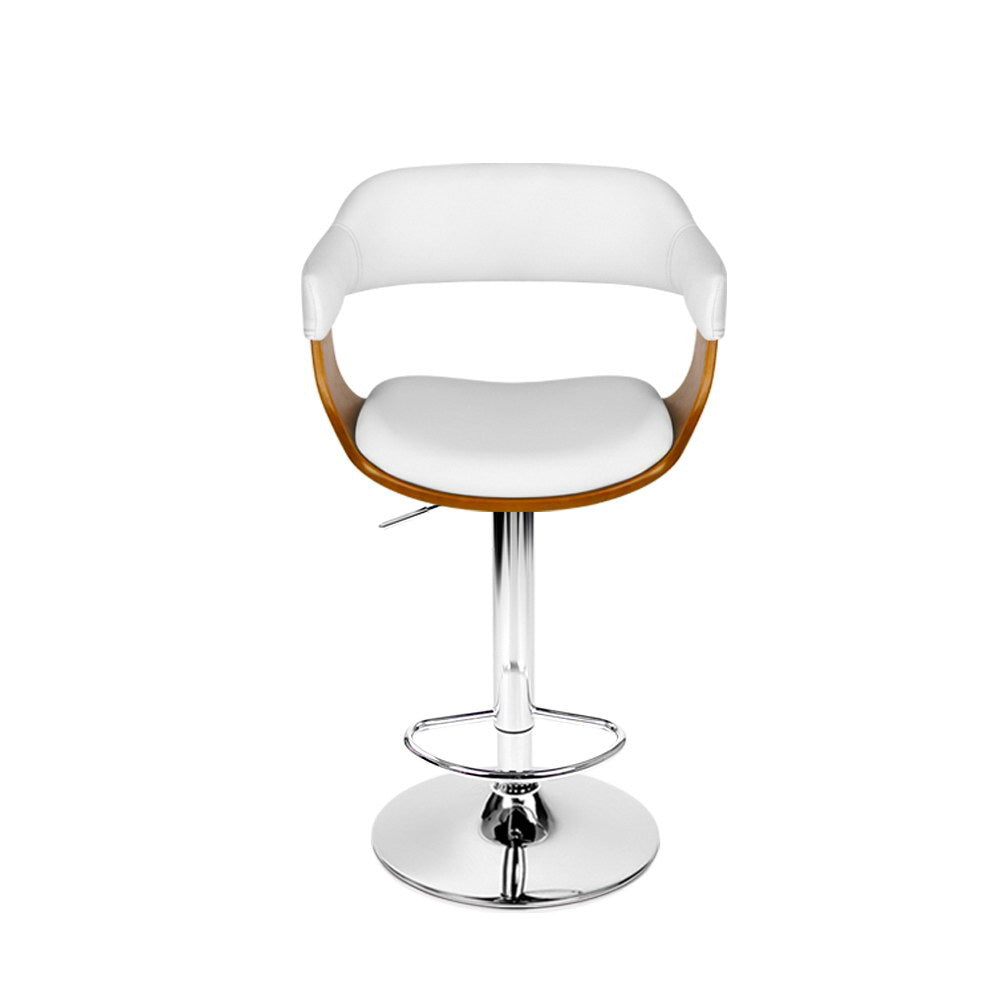 Artiss white leather armrest bar stool at kitchen island — Allure Home Collections