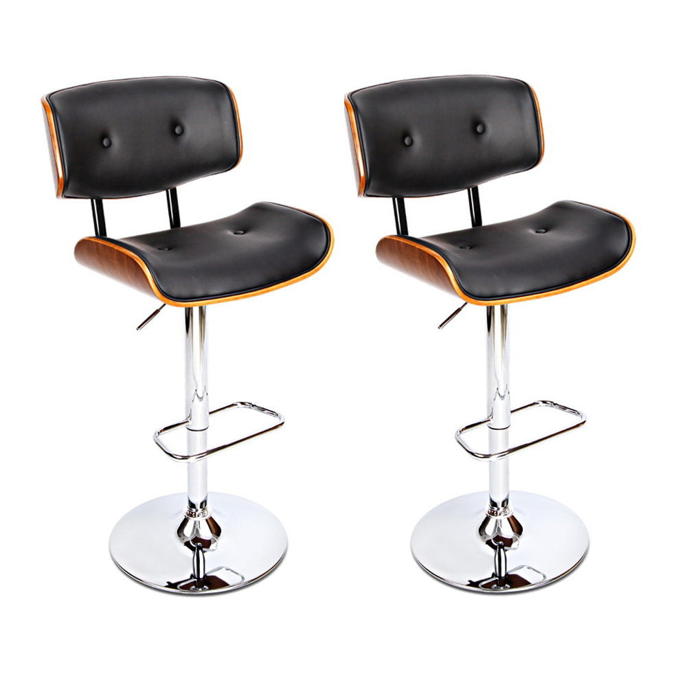 Arthurs Seat Gas Lift Bar Stool, Black 2pcs