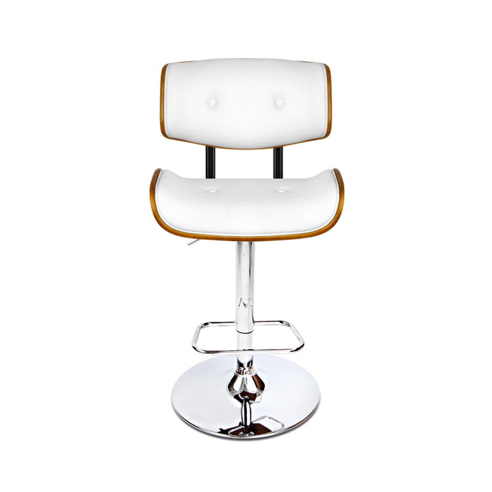 Artiss white leather bar stool at kitchen island — Allure Home Collections