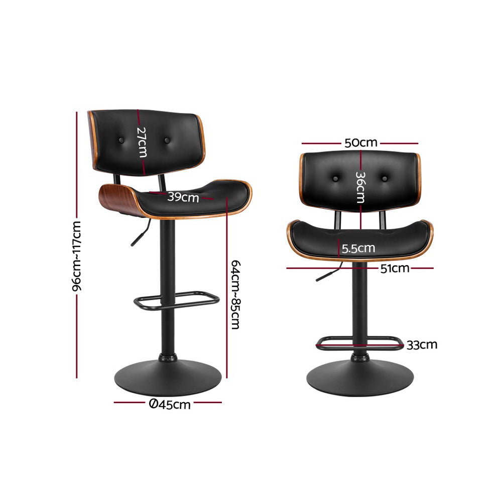 Blind Bight black gas lift swivel bar stool with chrome base in a modern kitchen
