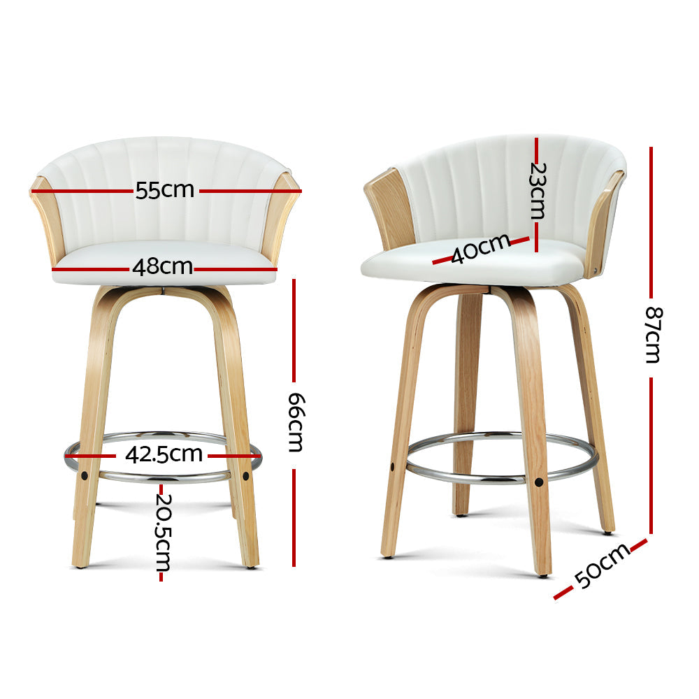 Mornington Swivel Bar Stool, White 2pcs