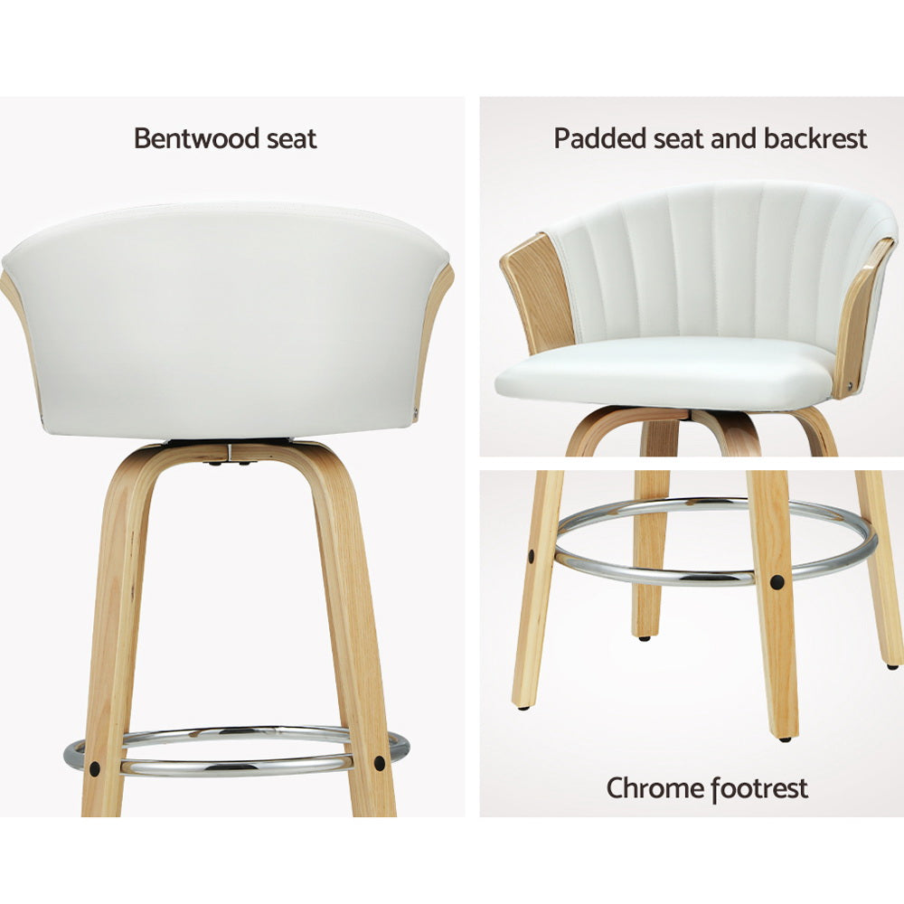 Side profile of Artiss Ricardo bar stool showing swivel mechanism — Allure Home Collections