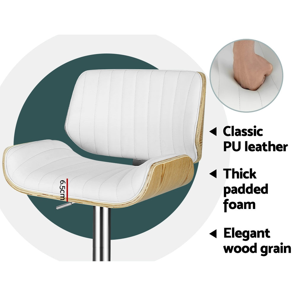 Artiss Galina leather bar stool seat close-up — Allure Home Collections